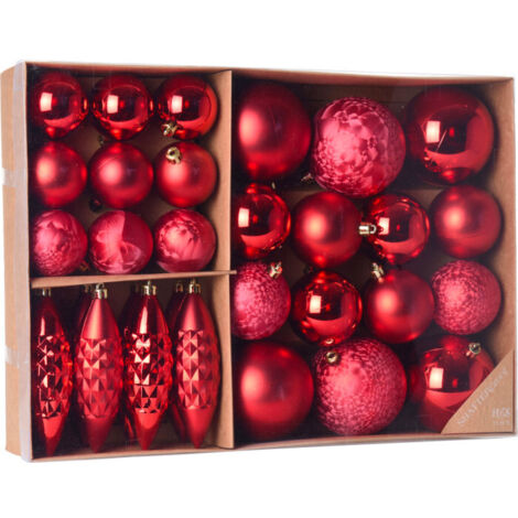 Set de 31 boules de Noël rouges (1/4)