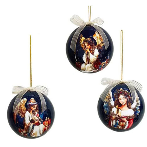 Lot De 5 Boules De Noël Père Noël - Décoration Vintage, Occasion