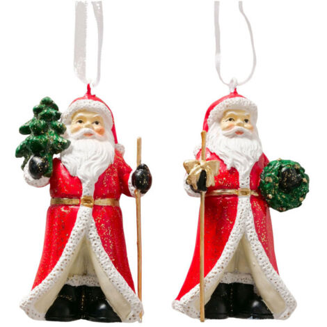 Lot De 2 Anciens Pères Noël - Décorations De Sapin Vintage - Suspensions