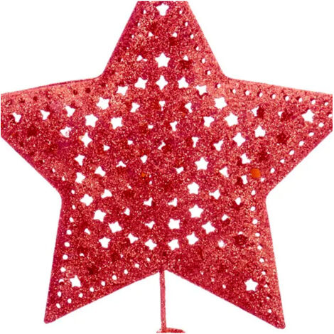 SPRINGOS Cimier De Sapin De Noël Étoile Blanche Pailletée 20,5 X 22 Cm - Décoration Festive