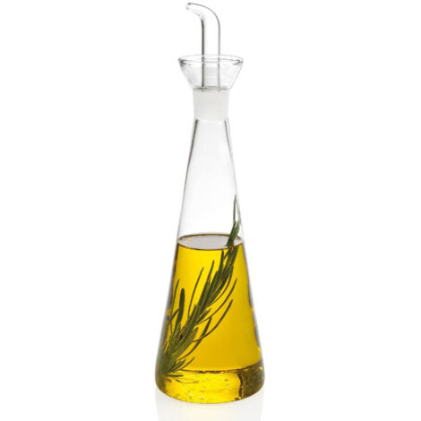 Huilier ou Vinaigrier Conique en Verre Transparent avec Bec Verseur 500ml (1/5)