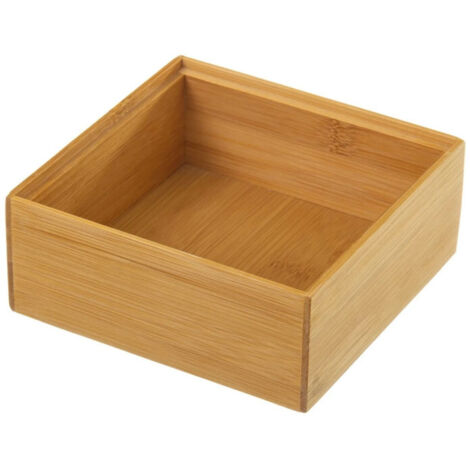 Rangement Organisateur Salle de Bain Bambou - 15x15x6.5cm (1/3)