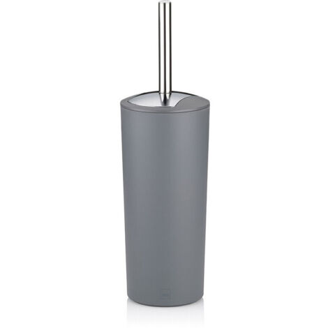 Brosse WC Polyester Gris Mat et Manche Argenté Marta (1/2)