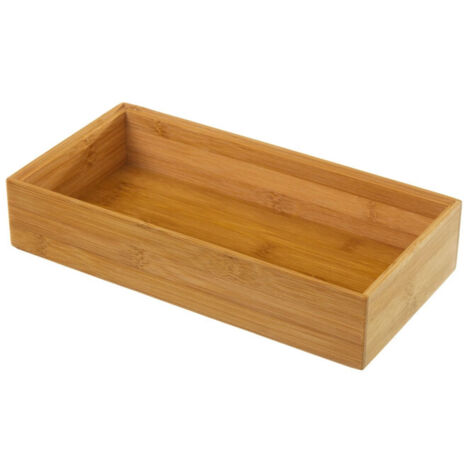Rangement Organisateur Salle de Bain Bambou - 30x15x6.5cm (1/3)