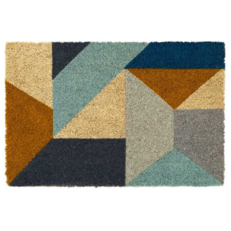 Paillasson Coco Multicolore Formes Géométriques - 60x40x1.5cm (1/2)