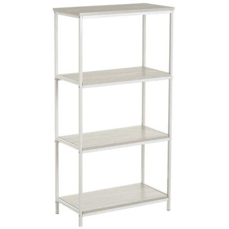 Étagère en bois et métal blanc 4 plateaux - 60x30x116cm
