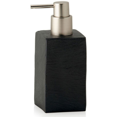 Distributeur de Savon en Polyrésine Noire Effet Ardoise (1/2)