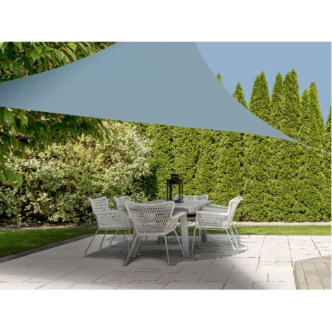 Toile Ombrage Triangulaire Bleu Vert - 360x360x360cm (1/2)
