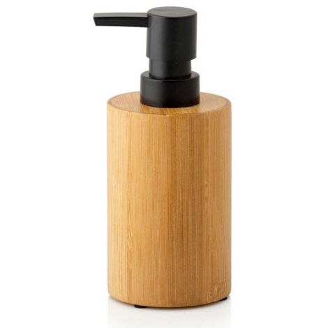 Distributeur de Savon en Bambou et Polyrésine Noire (1/2)