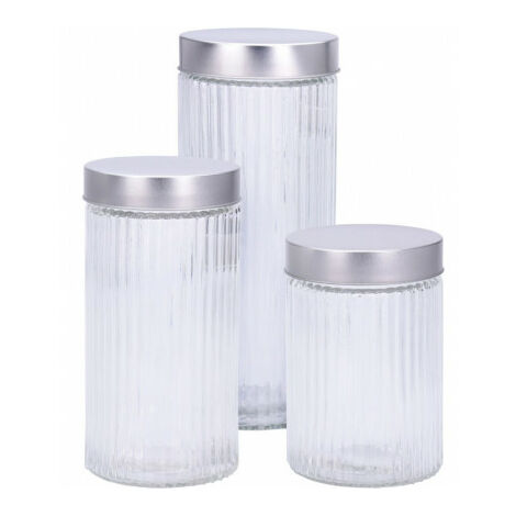 Creative Home Lot de 6 Bouteilles en Verre 1L, Bouteille en Verre  Hermétique, Rangement Cuisine