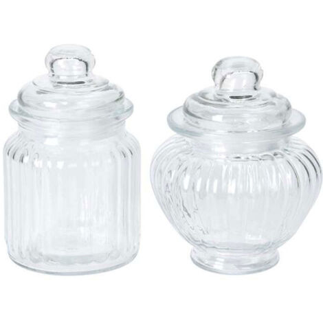 Set de 2 Petites Bonbonnières en Verre Classiques