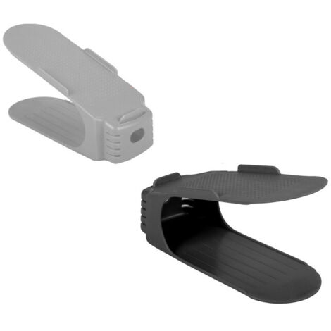 Set de 2 Range-chaussures en Plastique Noir et Gris pour Intérieur de Placard (1/2)