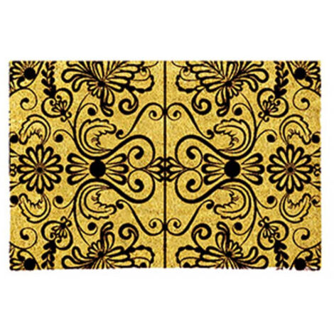 Paillasson en Coco Motifs Volutes Noires (1/2)