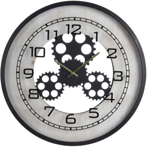 Horloge Murale Ronde en Métal Engrenages - 48cm (1/2)