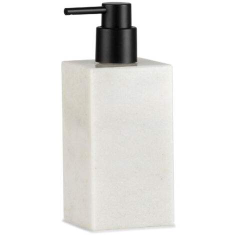 Distributeur de Savon en Marbre Blanc et Bec Verseur Noir (1/5)