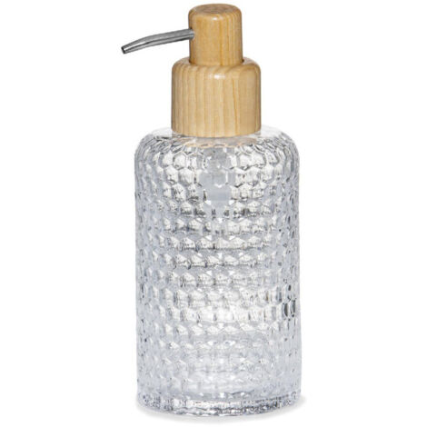 Distributeur de Savon en Verre Taillé et Bois (1/3)