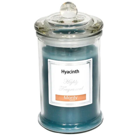 Bougie parfumée dans pot en verre Jacinthe - 7.5x14cm