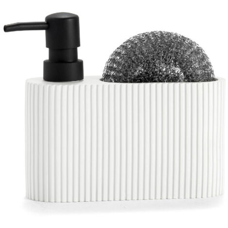 Distributeur Pol avec tampon à récurer noir 16,5x5,5x15cm CC71087 - Andrea House (1/3)