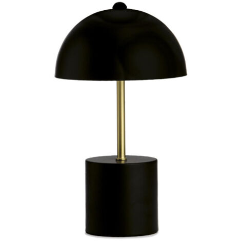 Lampe à poser champignon métal noir et doré -18x30cm (1/4)