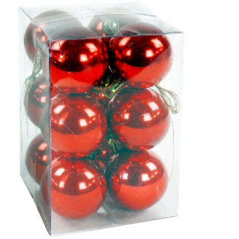Set de 12 boules de Noël rouges - 4cm (1/3)