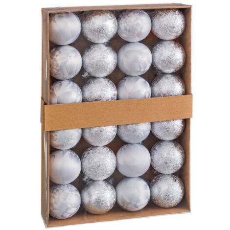 Set de 24 boules de Noël argentées - 4cm (1/3)
