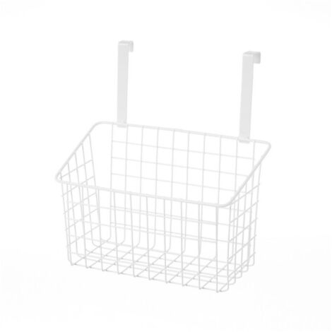 Organisateur cuisine métal blanc panier de porte - 26x17x28cm (1/5)