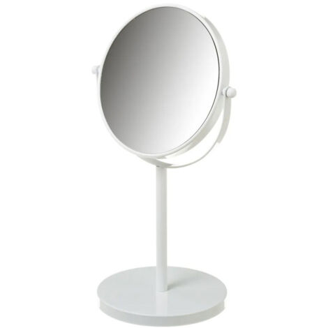 Miroir grossissant (x5) double face en métal blanc (1/3)