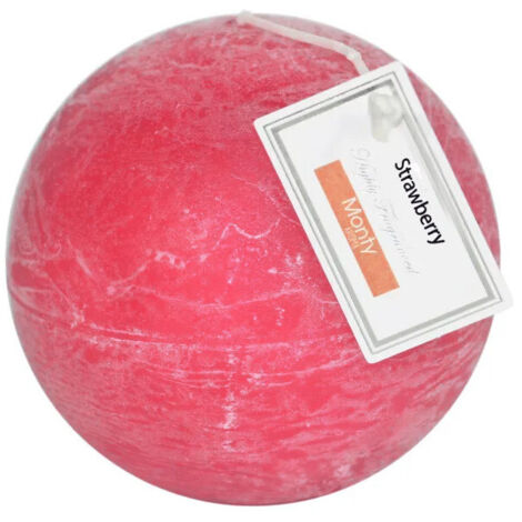 Bougie parfumée ronde rouge Fraise - 7.5cm (1/3)