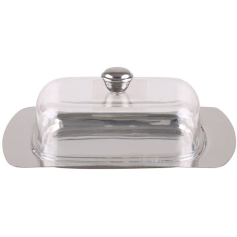 Beurrier en inox et acrylique