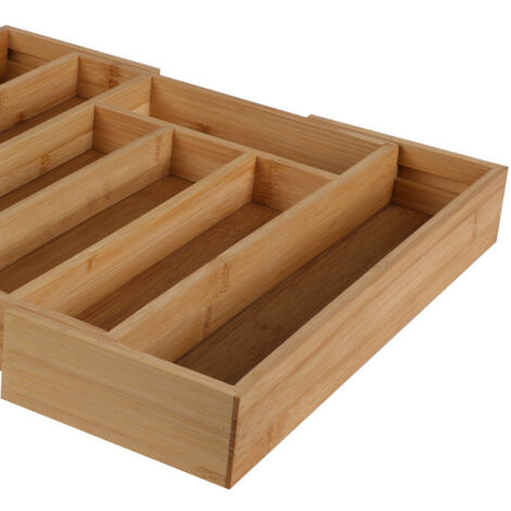 Kesper 17085 Range-Couverts Extensible En Bambou Naturel - De 35 à 58 Cm - Organisation Cuisine Élégante