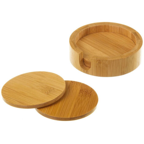 Set de 4 Dessous de Verres Ronds en Bambou (1/3)
