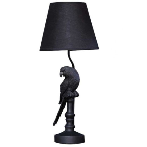 Lampe à Poser Noire Perroquet avec Abat-jour (1/2)