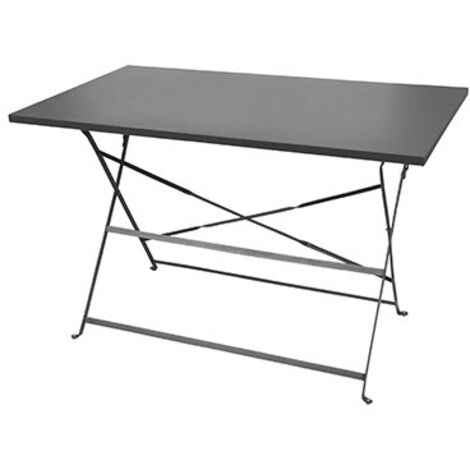 Table rectangulaire de jardin pliable en métal gris anthracite - 110x70x70cm (1/7)