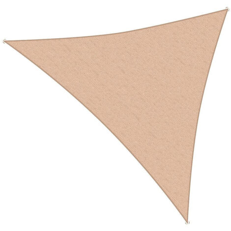 Toile ombrage polyéthylène triangulaire beige sable 360x360x360cm (1/4)