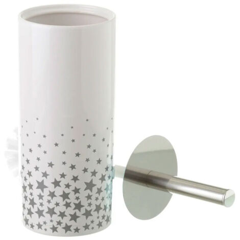 Brosse WC céramique blanc et étoiles grises (1/3)