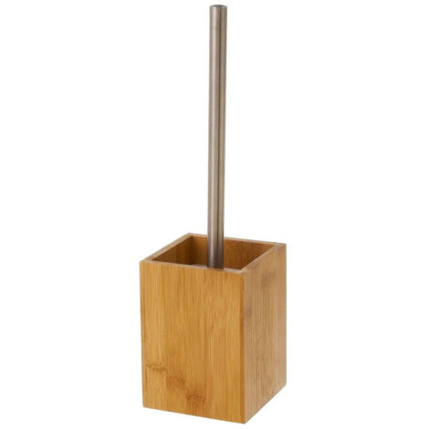 Brosse WC en bambou base carrée 10x10x36.5cm (1/3)