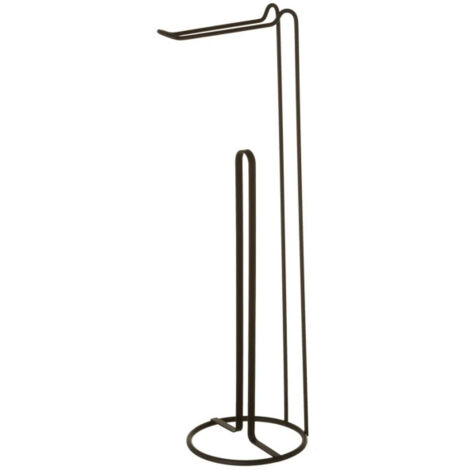 Dérouleur papier toilette métal noir 15x15x54cm (1/3)