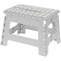 Set de 3 Marchepieds Pliables Plastique Blanc, Gris, Rose - H22cm
