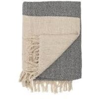 Plaid en Coton Bleu et Beige