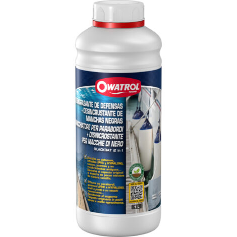 Desengrasante de defensas, desincrustante de manchas negras Owatrol BLACK BAT 2 EN 1 Spray de 500 ml (1/4)