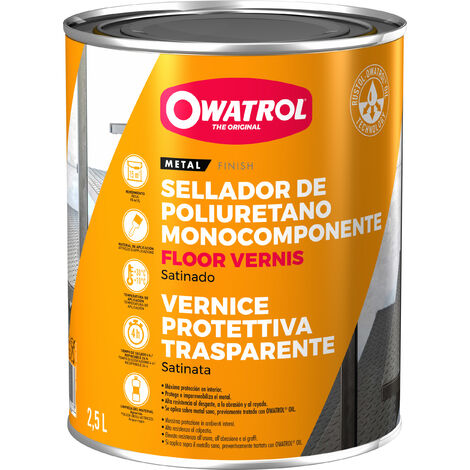 Barniz incoloro de Poliuretano para proteger los metales en interior Owatrol FLOOR VERNIS  0,75 litro