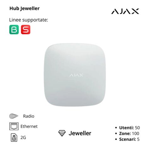 38237 - Jeweller - Hub - Central de control (2G SIM, Ethernet) - color white - Ajax seguridad inalámbrica