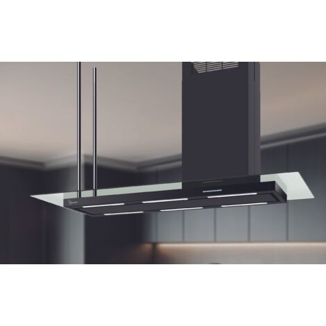 HOTTE ELEA ISOLA STYLE avec vitre cm.146 Droite - Noire - 800 m3/h