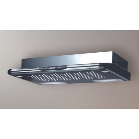 Baraldi – Hotte tiroir 90 cm – Acier inoxydable noir – 270 m3/h – Filtration à charbon actif – Éclairage LED haute puissance (1/3)