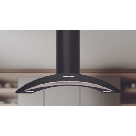 HOTTE ARCADIA ISOLA cm. 90x60 - Noir, Verre - 800 m³/h