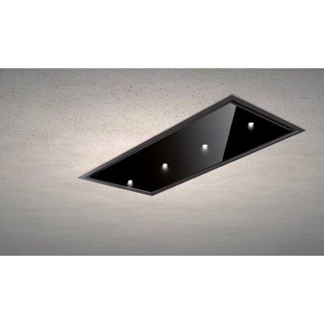 Hotte encastrable au plafond - GEA FLAT NOIR 90x60 cm. 800 m3/h - noir
