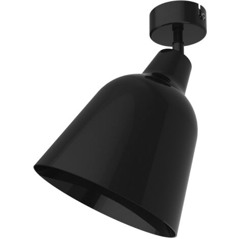 LUMICOM DONG Plafoniera, 1X E27, max 42W, metallo, nero lucido, D.16cm