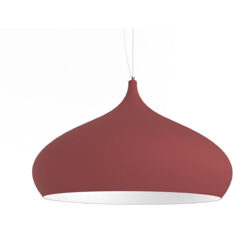 LUMICOM CALICE Sospensione, 1X E27, max 42W, metallo, rosso cowhide/bianco, D.60cm (1/4)