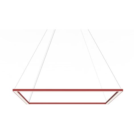 LUMICOM  FRAME Sospensione, STRIP LED, 70W/m, 3000K, metallo, rosso lucido, L90cm (1/2)