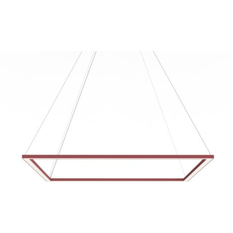 LUMICOM  FRAME Sospensione, STRIP LED, 70W/m, 4000K, metallo, rosso cowhide, L90cm (1/2)